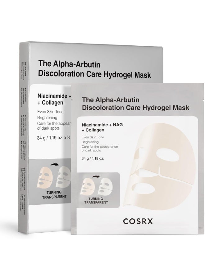 COSRX The Alpha-Arbutin Discoloration Care Hydrogel Face Masks - 3 EA Alpha-Arbutin - Image 1