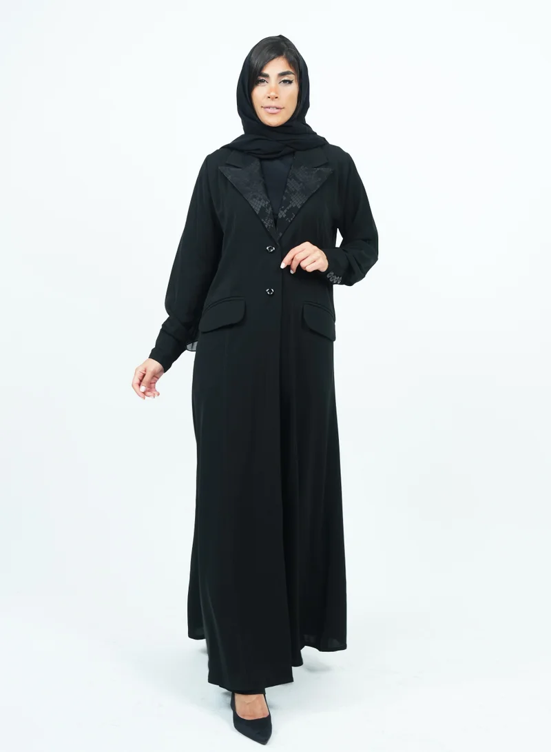 روزيت عباية عباية بتصميم بليزر فخمة مع ياقة وأزرار
