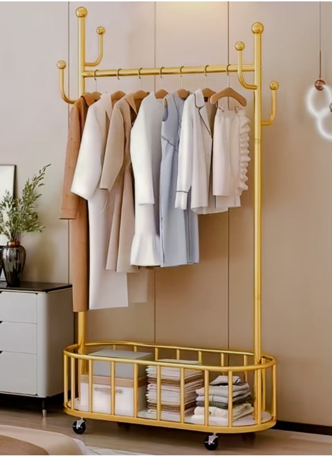 100CM Freestanding Clothes Rack with Storage Base – Space-Saving Organizer for Shoes, Bags & Daily Wear (170×100×35cm)