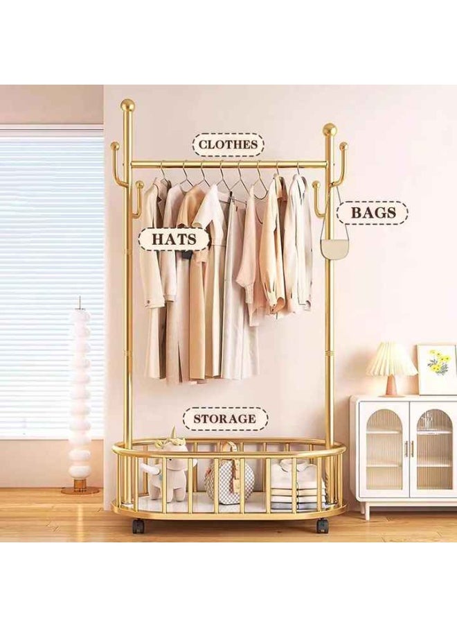 100CM Freestanding Clothes Rack with Storage Base – Space-Saving Organizer for Shoes, Bags & Daily Wear (170×100×35cm)