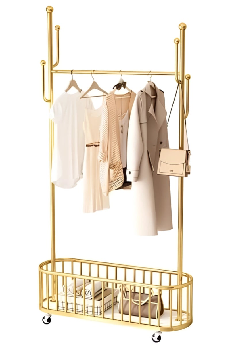 AIWANTO Clothes Rack with Storage Base – Space-Saving Organizer for Shoes & Bags  - Image 1