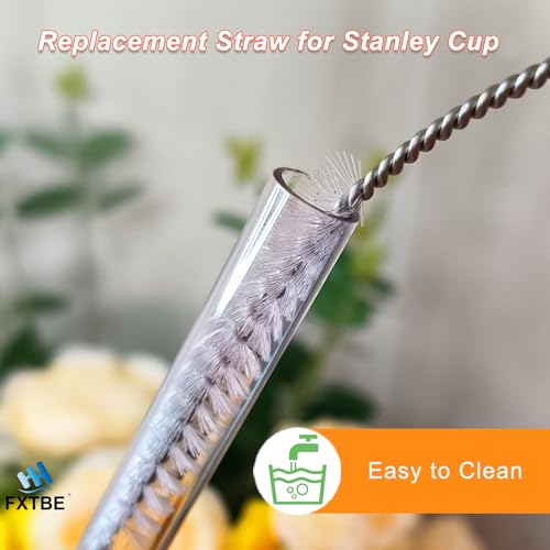 FXTBE 6-Pack Straws for Stanley Cup 40 OZ, Replacement Straw for Stanley 40OZ Tumbler Accessories, Reusable,Dishwasher Safe,Food Safe,BPA Free,Made of Tritan,Clear - Image 3