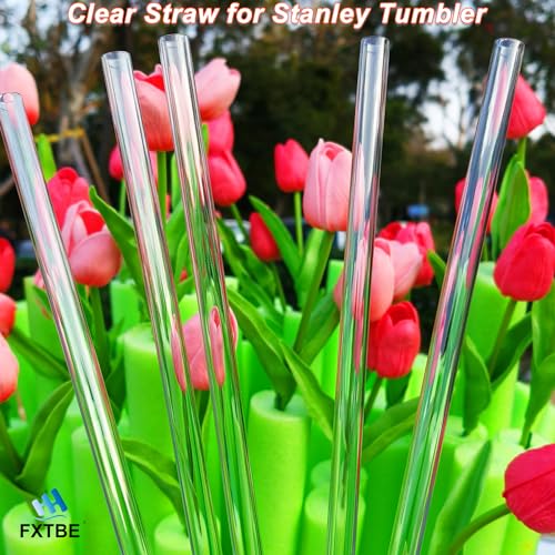 FXTBE 6-Pack Straws for Stanley Cup 40 OZ, Replacement Straw for Stanley 40OZ Tumbler Accessories, Reusable,Dishwasher Safe,Food Safe,BPA Free,Made of Tritan,Clear - Image 5
