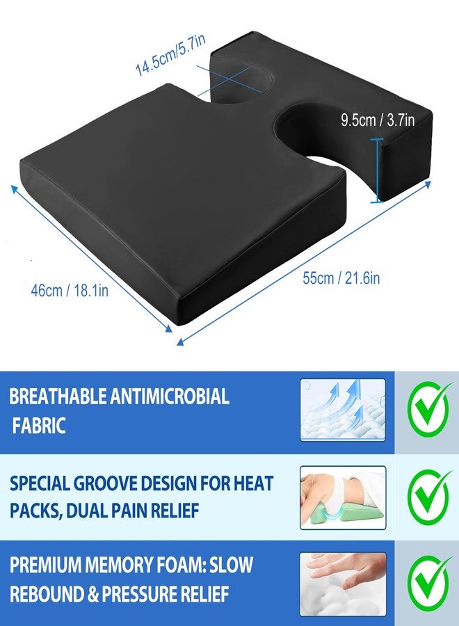 KONOVOLY Leather Breast Pillow for Sleeping, Bolster T-Wedge Cushion Massage for Bust Sizes(AA-D), Comfort Bolster Wedge, Chest Massage Table Prone Pillow for SPA (Black) - Image 3