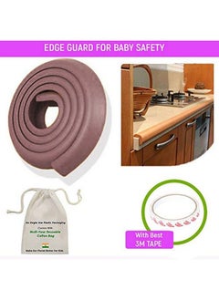 Safe-O-Kid (Set Of 5) Baby Proofing Combo Of L Shaped 2 Mtr Medium Edge Guard With 4 Corner Protectors For Sharp Edges For Babiesd. Brown  - Image 3