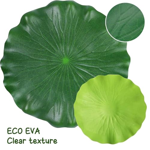 ZAUGONTW 12 Pieces Realistic Lily Pads Leaves, Artificial Floating Foam Lotus Leaves, Water Lily Pads Artificial Foliage Pond Decor for Pond Pool Aquarium Decoration - Image 5
