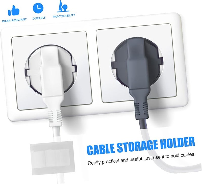 TEHAUX 100 قطعة مشابك حامل الحبل ذاتية اللصق 1 عبوة لتنظيم الأسلاك والكابلات - Image 3