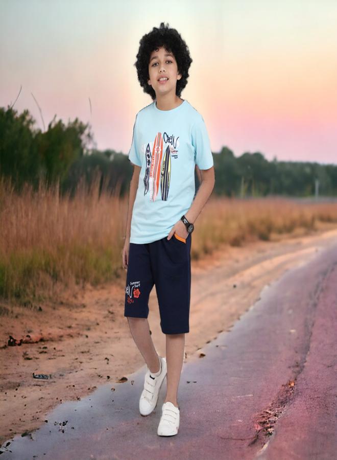 تشويس بيجامة قطنية راقية للأولاد (14 عامًا) - سلسلة صيف 2024 - صفات مرنة وألوان زاهية لطقم أنيق ومريح, احصل عليه الآن من 🌈 تشويس - Image 4