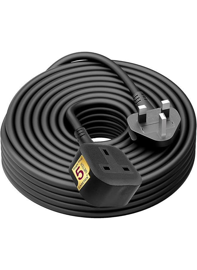 PROMASS promass Extension Lead,1 Way Extension Cord 5 M Long Extension Cable UK 3 Pin Plugs, Surge Protected Tough and Fireproof Single Power Extension Socket for Home, Office Garden & Warehouse (Black 1W5M)  - Image 1