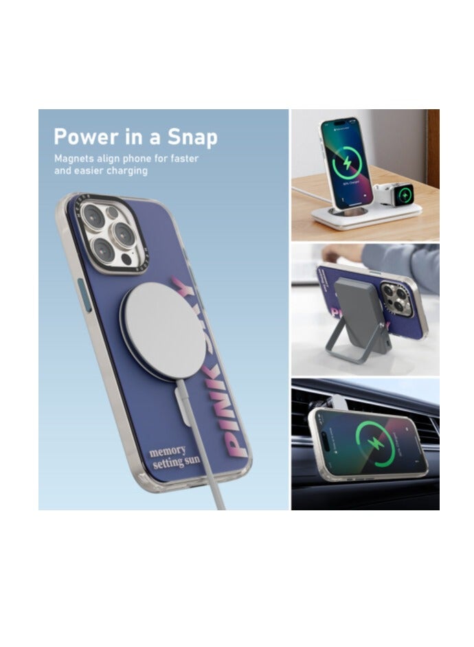 Mezone Memory iPhone 14 Pro Max MagSafe Case, Shockproof & Anti-Yellowing Phone Case Reinforced Corners with Airguard, Pink - Image 3