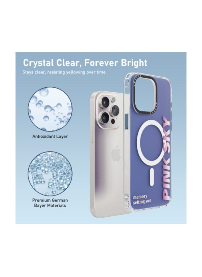 Mezone Memory iPhone 14 Pro Max MagSafe Case, Shockproof & Anti-Yellowing Phone Case Reinforced Corners with Airguard, Pink - Image 5