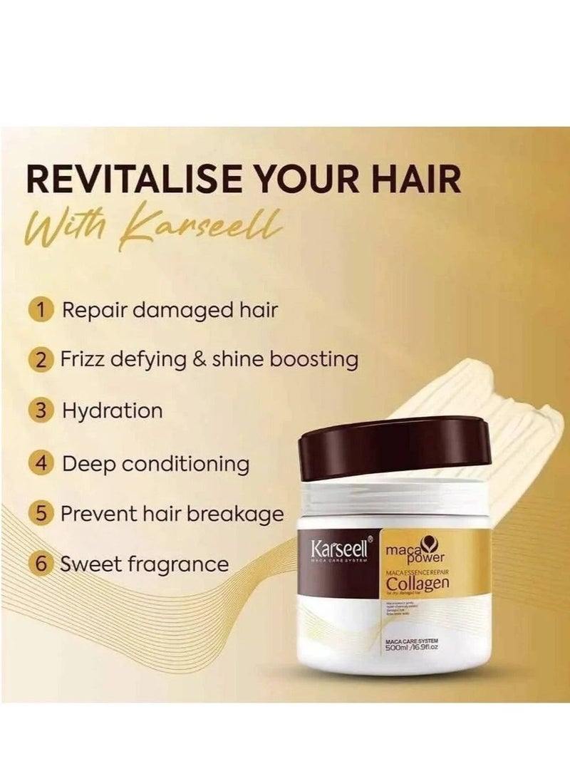 Karseell Karseell Collagen Keratin Straightened Hair Treatment Deep Repair Conditioning Hair Mask Essence for Dry Damaged Hair All Hair Types  - Image 4