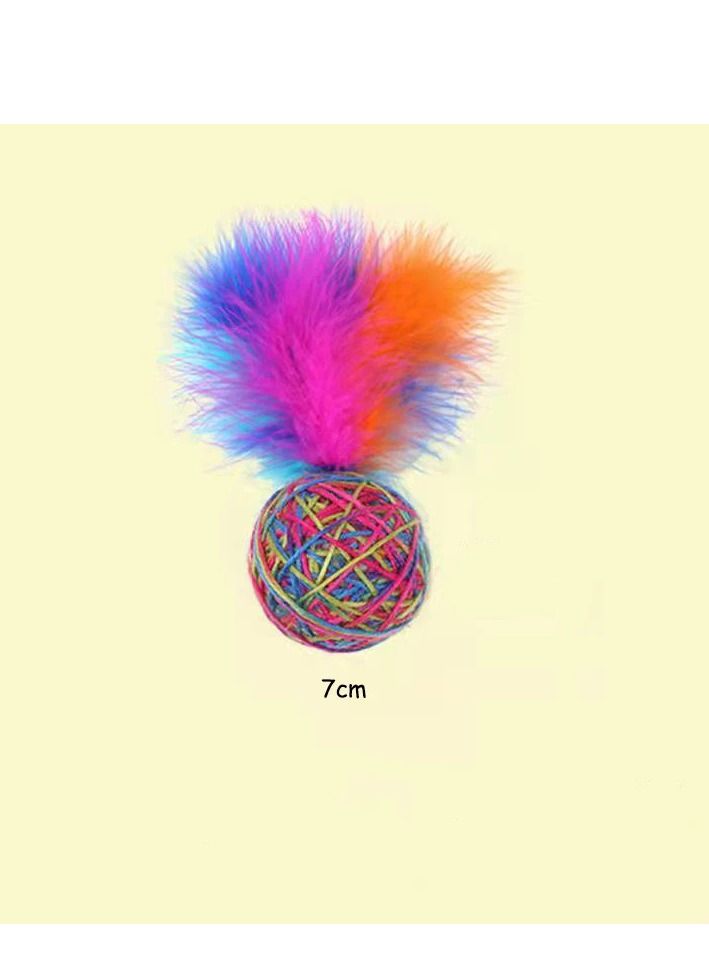 لعبة قطة جذابة من ريش قوس قزح 3 قطع - Image 2