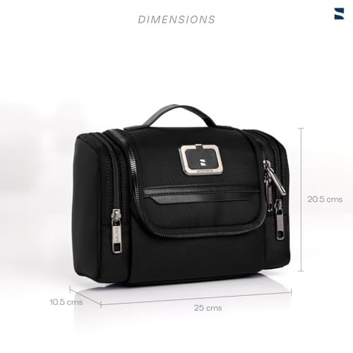 scarters Hygiene | Dopp Kit | Premium Travel Pouch | Toiletry Pouch for Men | Hanging Travel Toiletry Bag | Toiletry Organizer for Travel | Travel Kit for Men (Black) - Image 3