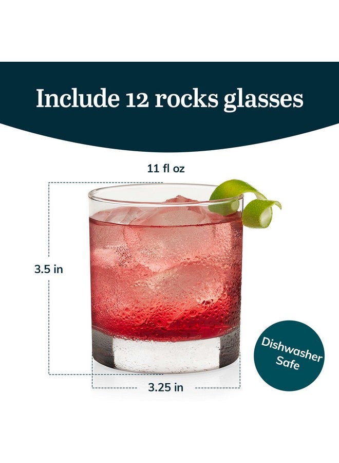 LIBBEY 917Cd Heavy Base Rocks Glasses Set Of 12, Rocks Whiskey Glasses Set With Simple Lines, Dishwasher Safe Cocktail Drinking Glasses, Ideal Rocks Glassware For Special Moments - Image 3