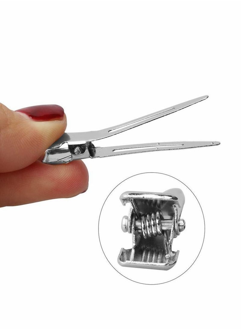 50 Pcs Curl Clips, Single Prong Clips Metal Crocodile Hair Styling Accessories Section Small for Curly Extensions DIY (1.75")