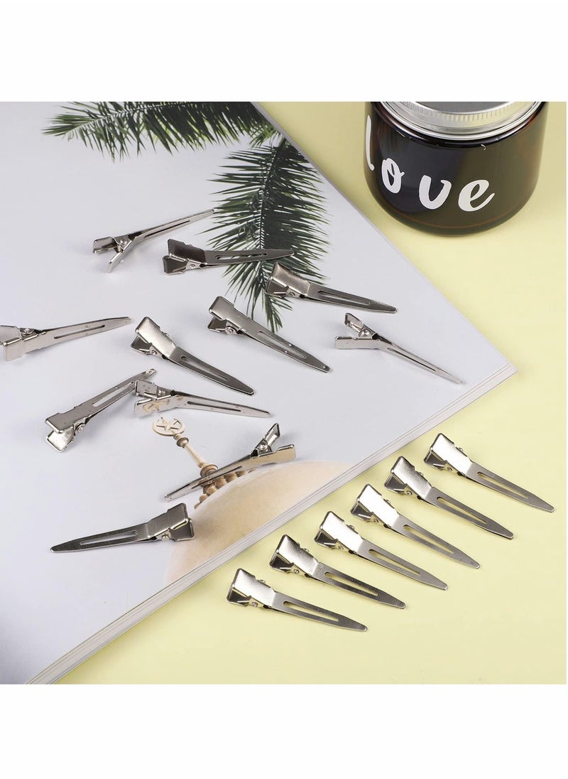 50 Pcs Curl Clips, Single Prong Clips Metal Crocodile Hair Styling Accessories Section Small for Curly Extensions DIY (1.75")