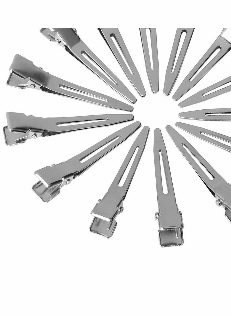 50 Pcs Curl Clips, Single Prong Clips Metal Crocodile Hair Styling Accessories Section Small for Curly Extensions DIY (1.75")