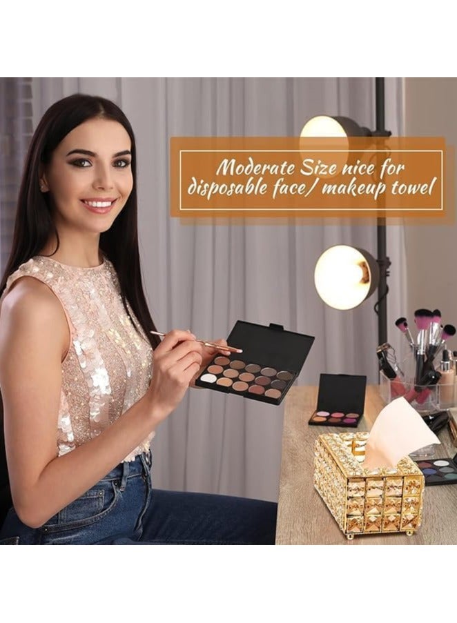 سلة كريستال مع علبة مناديل كريستال رائعة - مجموعة ديكورات منزلية فاخرة - Image 4