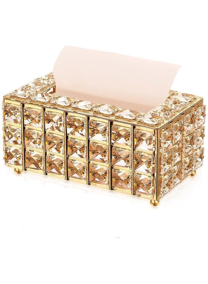 سلة كريستال مع علبة مناديل كريستال رائعة - مجموعة ديكورات منزلية فاخرة - Image 5