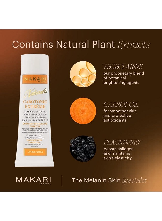 Makari Naturalle Carotonic Extreme Glow Renewing Face Cream Spf15 (1.7 Oz) | Brightens, Moisturizes, And Rejuvenates Skin | Helps Diminish Acne, Control Oily Face, And Minimize The Appearance Of Aging - Image 4