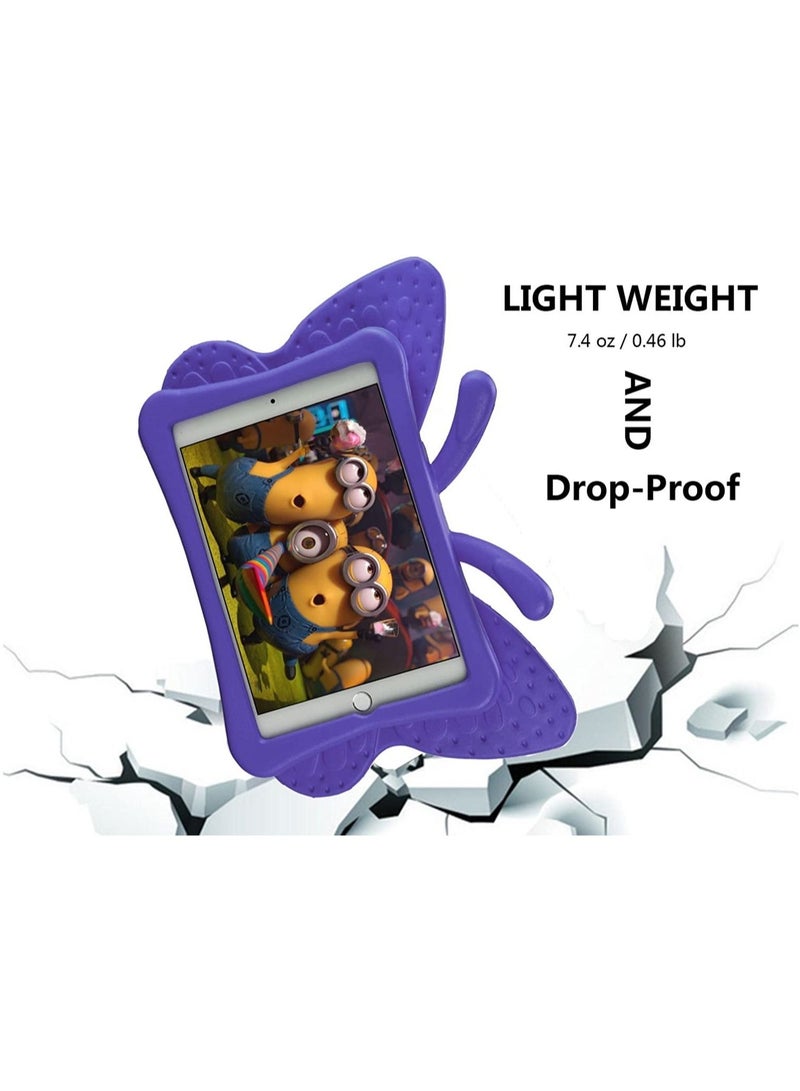 ELTRAZONE iPad Mini Case, iPad Mini 2 Case, iPad Mini 4 Case for Kids, Adorable Butterfly Wings Doubles as Kickstand Carrying Tablet Protective Case Cover for iPad mini 1/2/3/4 - Purple - Image 2