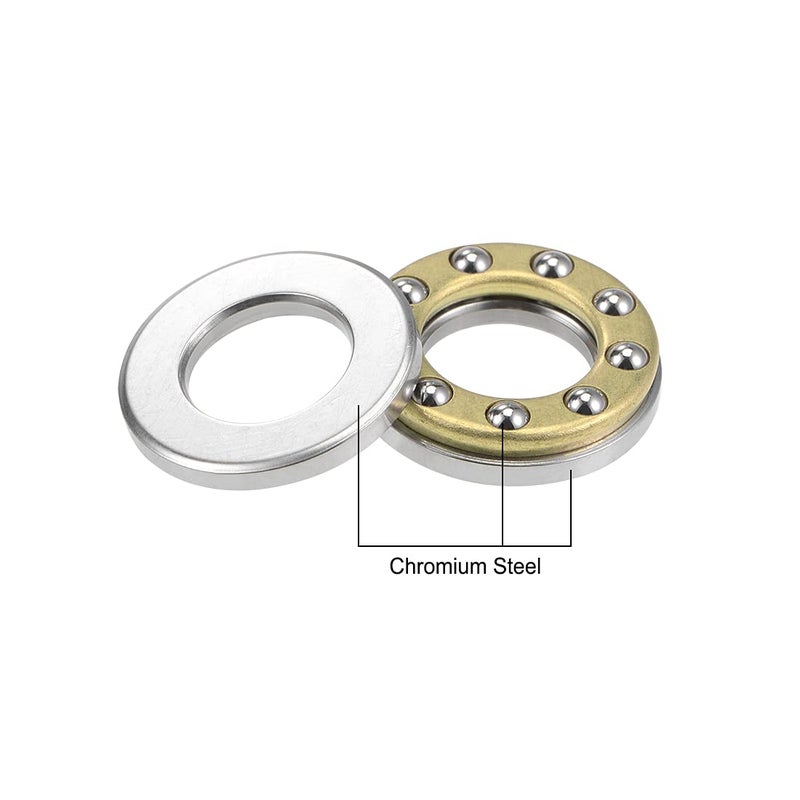 uxcell F6-14M Thrust Ball Bearings 6mm x 14mm x 5mm Chrome Steel Single Direction 10pcs - Image 2