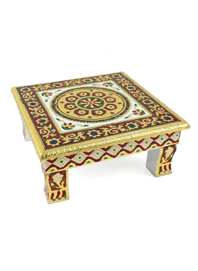 Handcrafted Square Wooden Patla 12x12 Inches