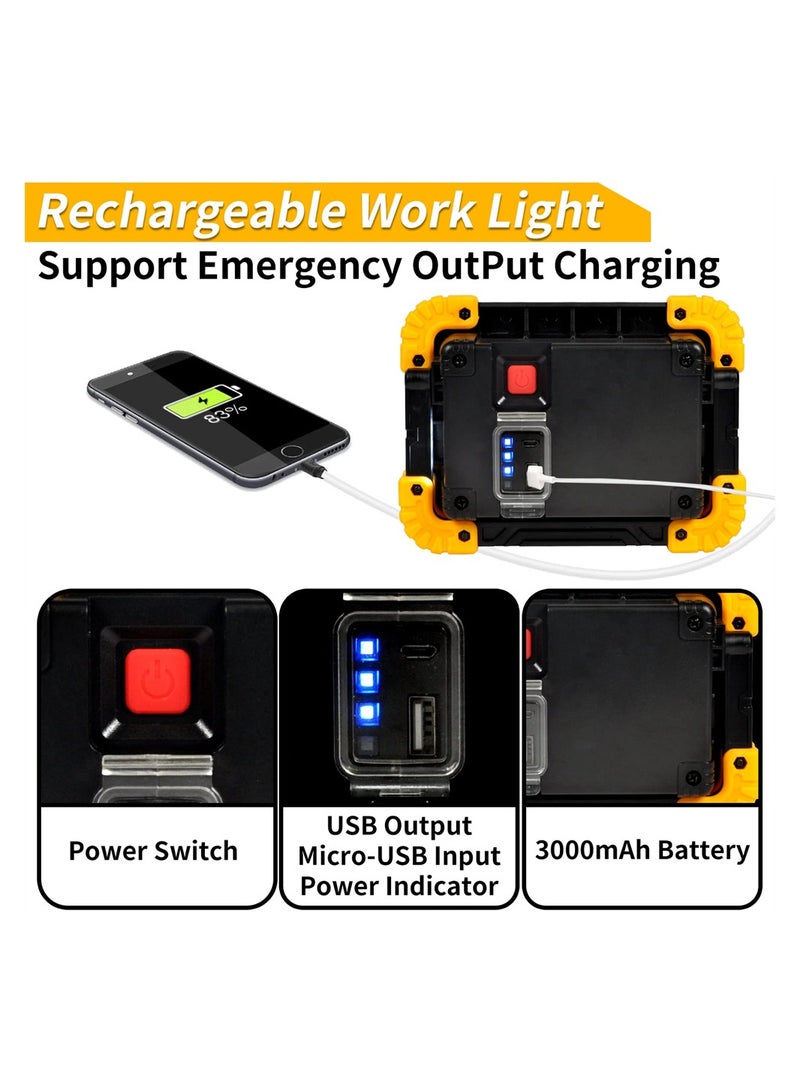 LED Camping Lights Rechargeable, 3000mAh Portable Work Light Rechargeable, 2000LM Portable Outdoor Security Light with PowerBank LED Torch for Emergency, Power Cuts, Tents - Image 5