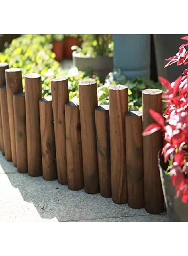 HOME TASTE سياج حديقة خشبي - 90x30x6 سم حدود زخرفية مرنة للعشب، سرير الزهور وتنسيق الحدائق | سياج خشبي خارجي لتزيين الحديقة وتصميم فناء مرتب - Image 3