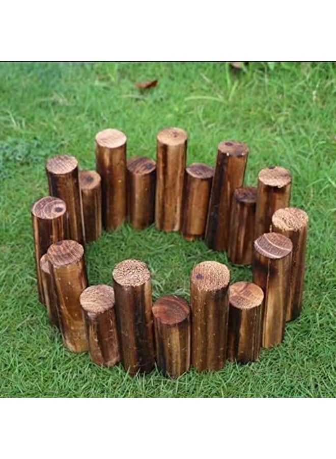 HOME TASTE سياج حديقة خشبي - 90x30x6 سم حدود زخرفية مرنة للعشب، سرير الزهور وتنسيق الحدائق | سياج خشبي خارجي لتزيين الحديقة وتصميم فناء مرتب - Image 1