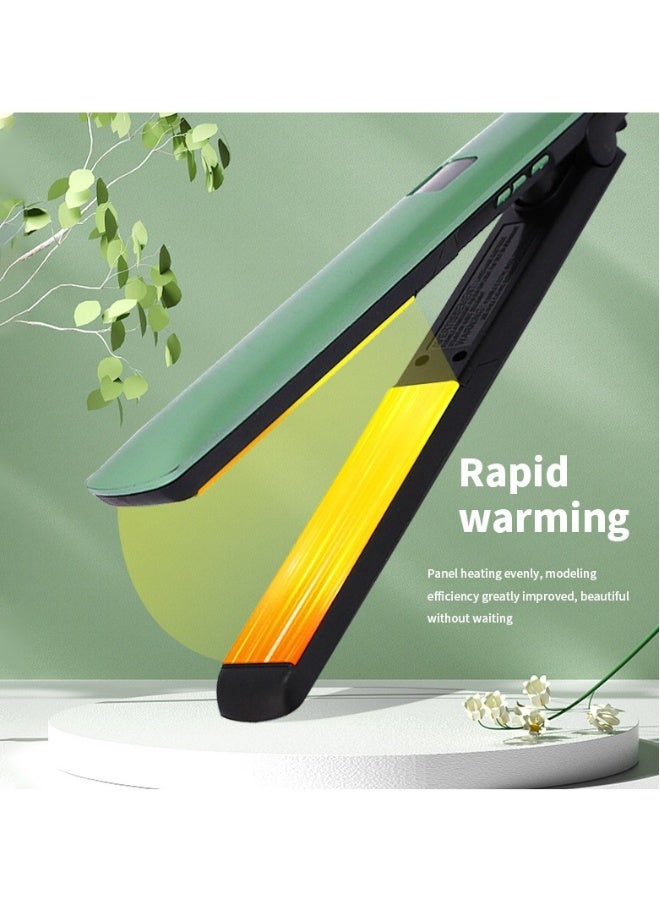 Wave plate splint ceramic fast heating constant temperature straight plate clip does not damage the hair lazy straight hair clip hair straightener (green) - Image 2