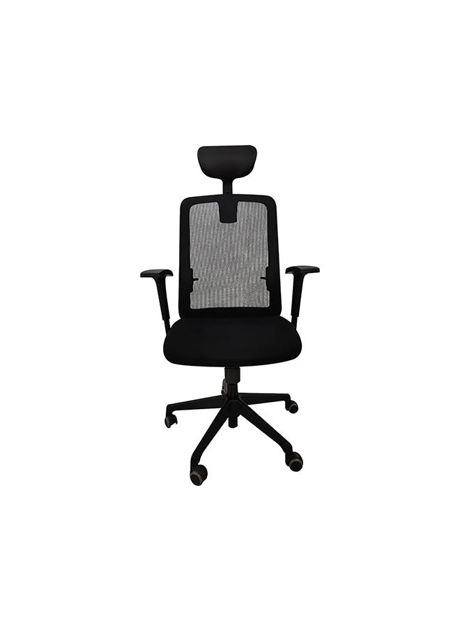BACK COMFORT Office Chair with Fabric Seat, Mesh Back, Adjustable Headrest, Ergonomic Design - 1 Year Warranty - Made in Korea  - Image 2
