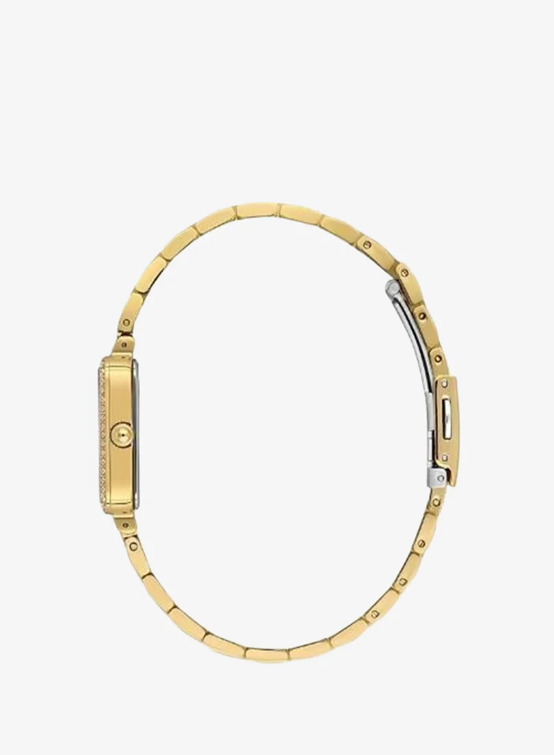 DANIEL KLEIN Women's Stainless Steel Gold Alloy Case Analog Silver Square Sunray Dial Japanese Quartz Premium 30 Meters Water Resistant