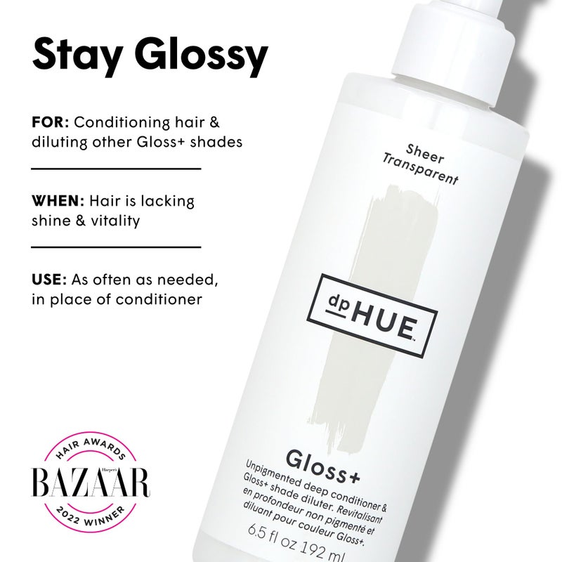 dpHUE Gloss+, Sheer - 6.5 oz (8-12 Applications) - Unpigmented Deep Conditioner & Shade Diluter - Paraben, SLS & SLES Sulfate Free - Vegan, Leaping Bunny Certified - Image 2