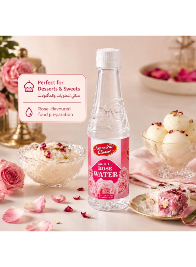 American Classic Rose Water 400ml, Food Flavouring for Desserts, Sweets, Baking, Drinks, Arabic & Indian Recipes, Skin care - Image 4