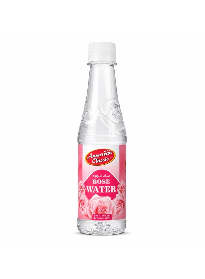 American Classic Rose Water 400ml, Food Flavouring for Desserts, Sweets, Baking, Drinks, Arabic & Indian Recipes, Skin care - Image 1
