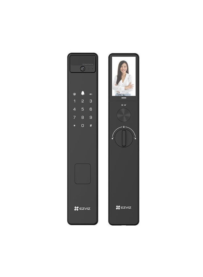 إيزفيز قفل باب ذكي EZVIZ Y3000FVS مع التعرف على الوجه ثلاثي الأبعاد، عين نافذة كبيرة للعرض، وفتح بالرمز السري - قفل إلكتروني للأمان المنزلي - Image 1