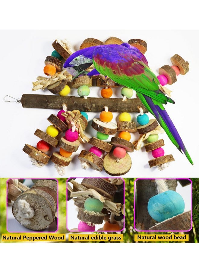 Hyamass - Hyamass Bird Toys, Parrot Toys Natural Peppered Wood Bird Chew Toys for Small and Medium-Sized Parakeet,Cockatiel,Conures,Lovebirds Macaws,African Grey,Cockatoos,Amazon Parrots,Aviary Hanging Toys - Image 1