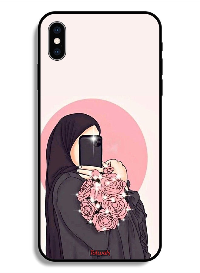 Protective Case For Apple iPhone X Making Selfies While Holding Flowers Art