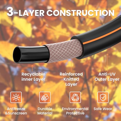 Giraffe Tools Garden Hose 25ft x 3/4", Heavy Duty Water Hose, Flexible, Hybrid Lightweight Hose with Swivel Handle, Male to Female Fittings, Burst 600 PSI - Image 4