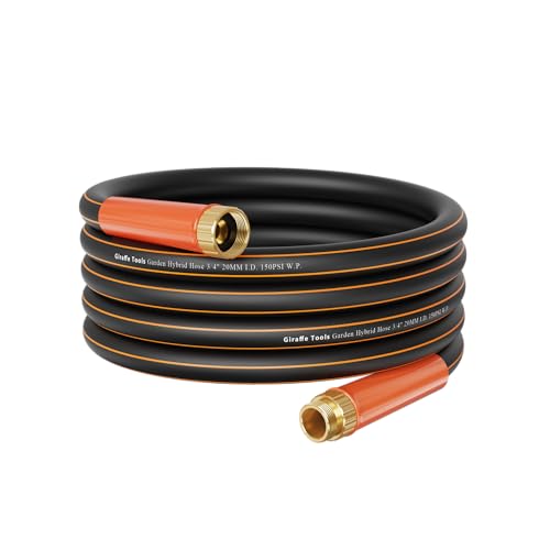 Giraffe Tools Garden Hose 25ft x 3/4", Heavy Duty Water Hose, Flexible, Hybrid Lightweight Hose with Swivel Handle, Male to Female Fittings, Burst 600 PSI - Image 1