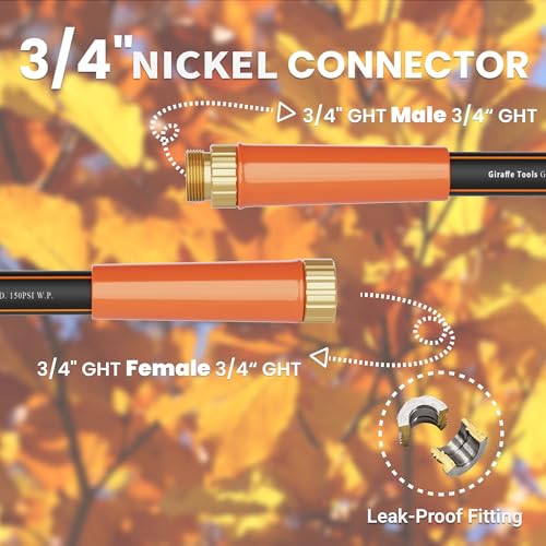 Giraffe Tools Garden Hose 25ft x 3/4", Heavy Duty Water Hose, Flexible, Hybrid Lightweight Hose with Swivel Handle, Male to Female Fittings, Burst 600 PSI - Image 3