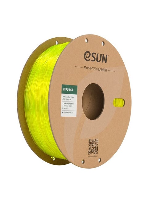 eSUN eTPU- 95A Flexible 3D Print Filament, Transparent Yellow ,1 kg
