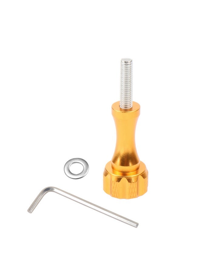 Suitable For GoPro11/10 Insta360 X3/2 Motion Camera Long And Short Screw Aluminum Alloy Fixed Screw Wire-Color:Long Wrench Washer Gold - Image 1