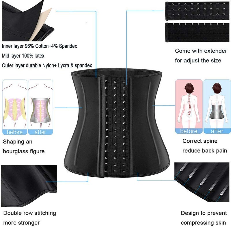 ECOWALSON Waist Trainer for Women - 9/25 Steel Bones & Additional Extender Cincher Corset for Hourglass body Shaper - Image 5