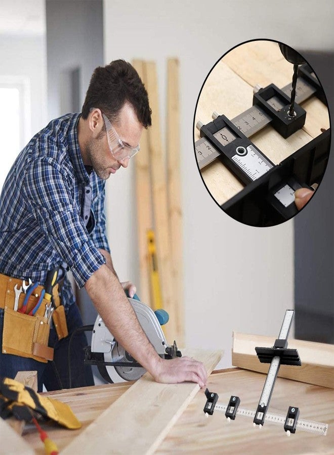 Joywayus Drill Punch Locator Cabinet Hardware Jig New Black Template Woodworking Accurate Drilling Tool - Image 2