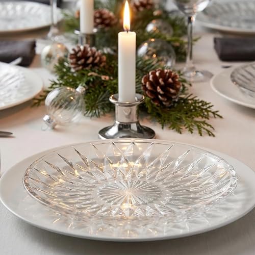 WRINGO Plate Set of 4 pcs Bead Rim Decorative 6 inch Crystal Clear Glass Plate- Dry Fruits Sweets Chocolate Snack Plate for Dining,Catering Event, Dinner Parties,Wedding Dinner Plate (WS-05) - Image 5