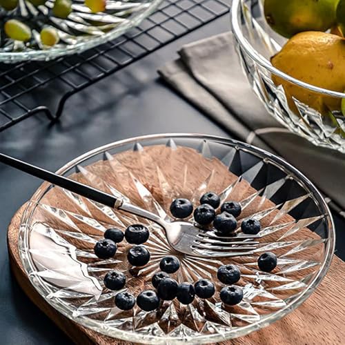 WRINGO Plate Set of 4 pcs Bead Rim Decorative 6 inch Crystal Clear Glass Plate- Dry Fruits Sweets Chocolate Snack Plate for Dining,Catering Event, Dinner Parties,Wedding Dinner Plate (WS-05) - Image 4