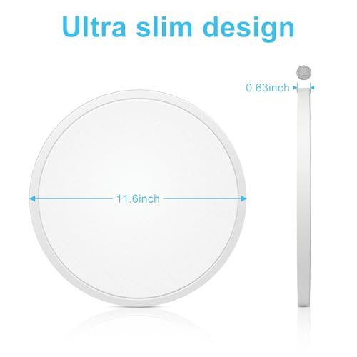 LEDLightsWorld 12 Inch LED Flush Mount Ceiling Light Fixture, 5000K Daylight White, 24W(240W Equivalent), 3200LM, Slim Modern Ceiling Lamp, Flat Round Ceiling Lighting for Bedroom Hallway Kitchen - Image 2